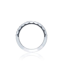 This beautiful ring has diamonds half way around or eternity with a...