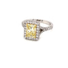 1.83ct Radiant Fancy Yellow Diamond Ring  360 video view