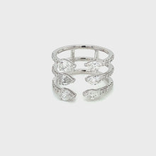 18k White Gold 3 Way Bypass Diamond Ring