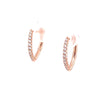 14k Rose Gold Diamond V-Hoop Earrings
