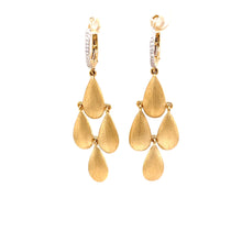14k yellow gold textured drop earrings