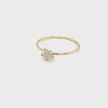 14k Yellow Gold Diamond Flower Ring