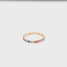 14k Rose Gold Rainbow Ring