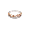 0.27ct 14k white gold and rose gold diamond and chain link band 360 video view