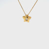 14k yellow gold diamond star pendant necklace 360 view