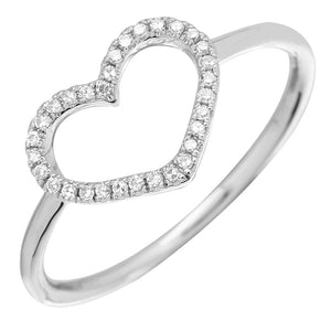 14k Rose Gold Diamond Heart Ring