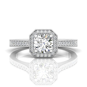 Martin Flyer Pave Halo Diamond Engagement Ring