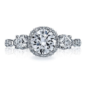 Tacori 3 Stone Halo Diamond Engagement Ring