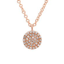 This necklace features round brilliant cut diamonds that total .10cts.