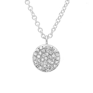 This necklace features round brilliant cut diamonds that total .10cts.