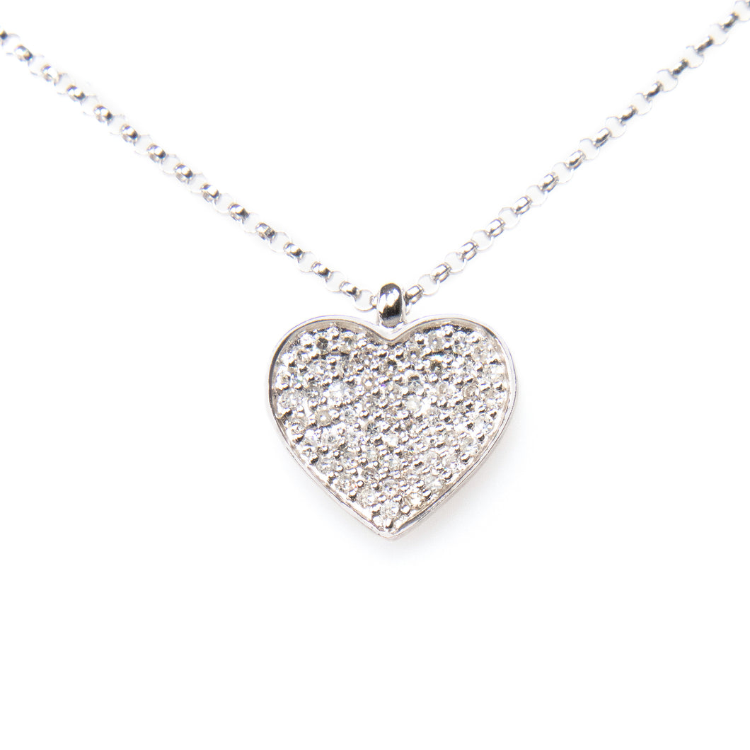 This lovely heart pendant features 57 diamonds totaling .20ct.