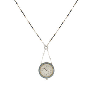 This vintage Tiffany & Co. watch is in platinum and blue enamel.
