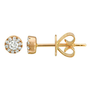 These earrings feature a cluster of round brilliant cut diamonds th...