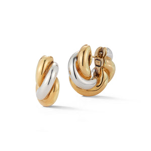 These earrings are in 18k white and yellow gold