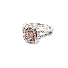18k White Gold Pink & White Diamond Ring