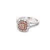 18k White Gold Pink & White Diamond Ring