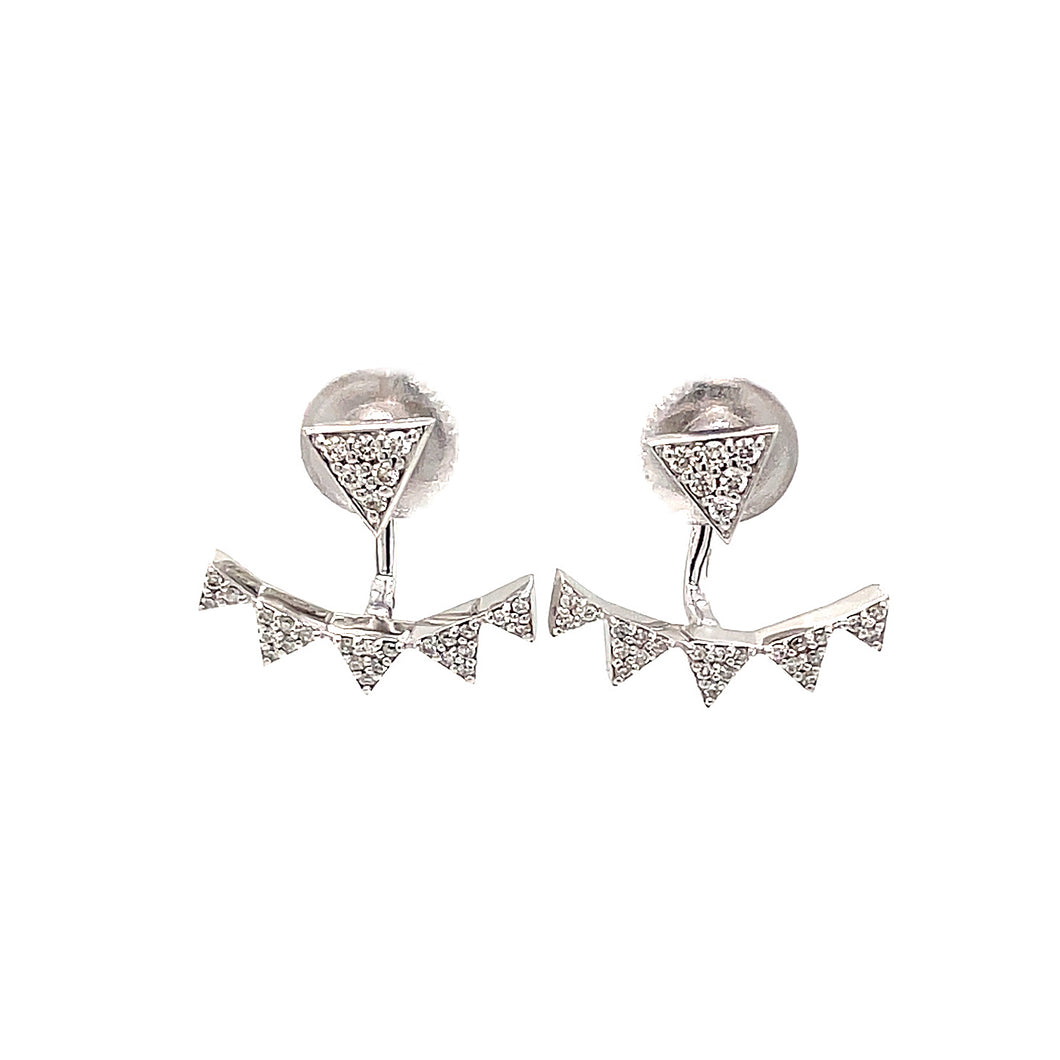 These modern jacket earrings feature 60 diamonds totaling .27ct in ...