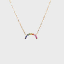 14k Yellow Gold Rainbow Necklace 360 view