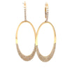 14k Yellow Gold Diamond Oval Earrings