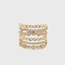 14k Yellow Gold Diamond Cage Ring