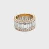 18k Rose Gold Brilliant and Baguette cut Diamond Ring