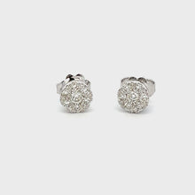 .50ct 14k White Gold Diamond Cluster Earrings