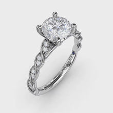 Fana Classic Diamond Solitaire Engagement Ring With Diamond Twist Band