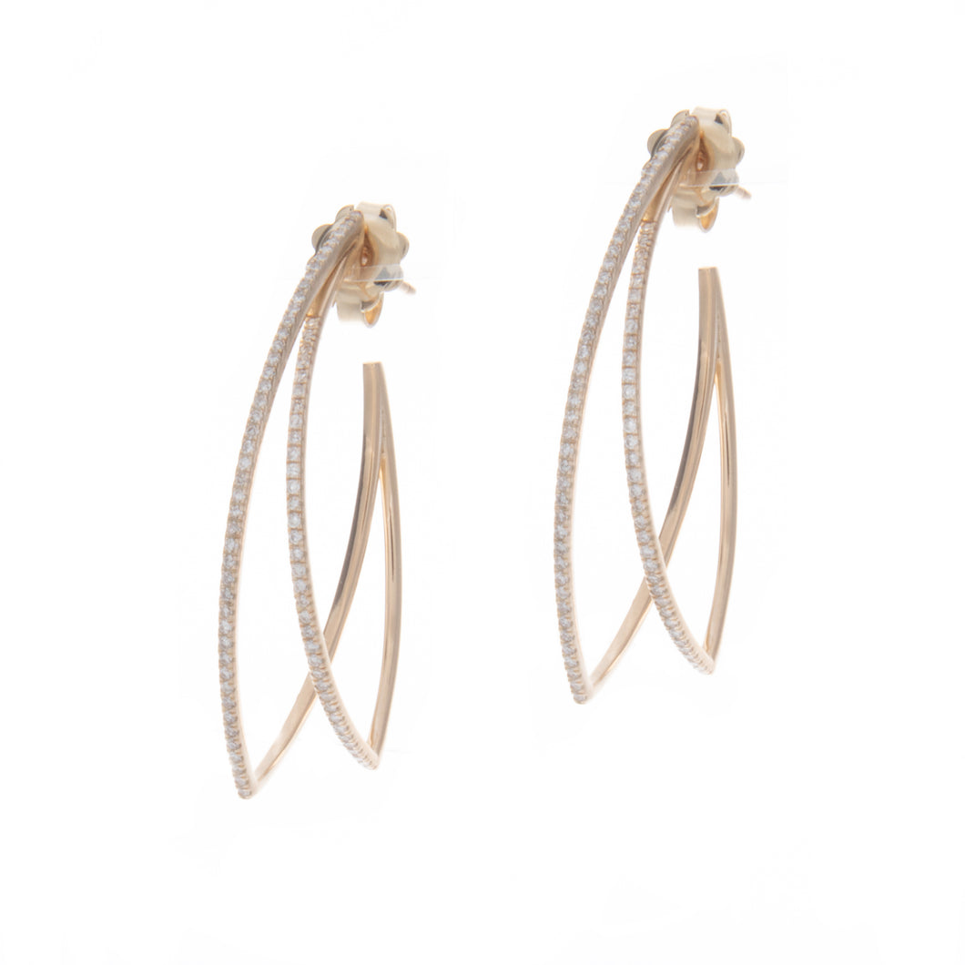 These oval drop earrings feature diamonds totaling .45ct