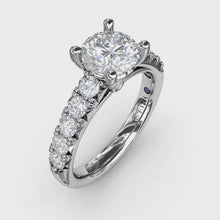 Handset French Pave Diamond Engagement Ring