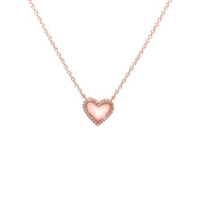 Diamond & Mother of Pearl Mini Heart Necklace
