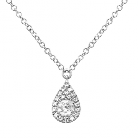 This necklace features round brilliant cut diamonds that total .20cts.