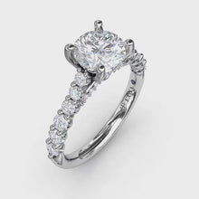 Fana Contemporary Diamond Solitaire Engagement Ring With Hidden Halo