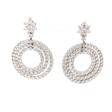 10.5ct 18K White Gold Diamond Circle Drop Earrings