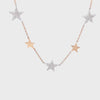 14K White and Rose Gold Diamond Star Necklace 360 view
