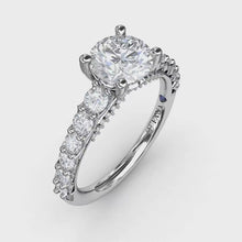 Fana Contemporary Diamond Solitaire Engagement Ring With Openwork Diamond Band