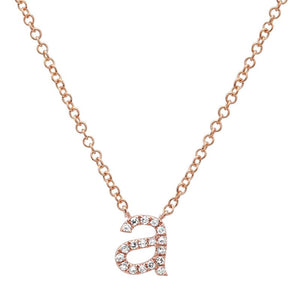 This necklace features a diamond initial that totals .05cts. Availa...