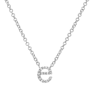 This necklace features a diamond initial that totals .05cts.