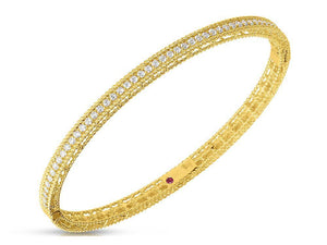 Princess Oval Bangle with Diamonds
