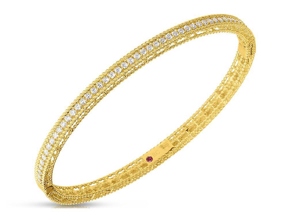 Princess Oval Bangle with Diamonds