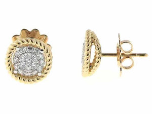 These earrings from Roberto Coin feature round brilliant cut diamon...