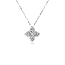 This 18k yellow gold necklace from Roberto Coin features round bril...