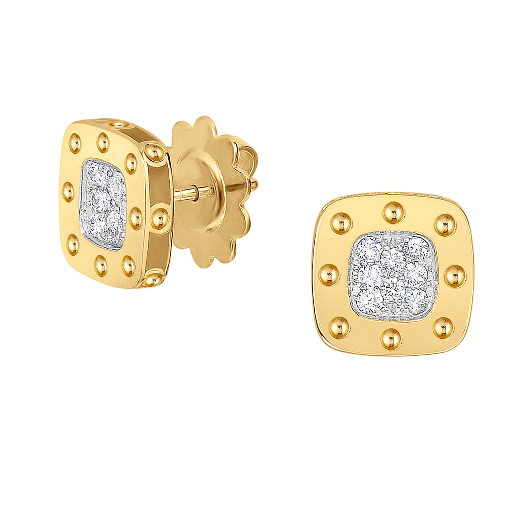 Small Stud Earrings with Diamonds totaling .22ct. 

18k Yellow and ...