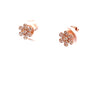 0.12ct 14k rose gold diamond flower stud earrings