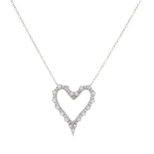 open heart pendant with diamonds totaling .94ct