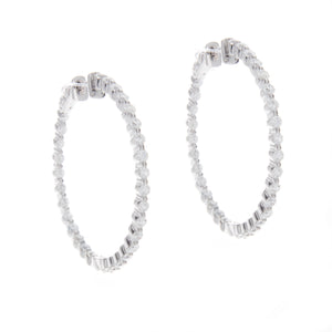 classic medium hoops featuring diamonds on the inside and outside t...
