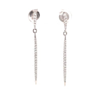 14k White Gold Diamond Stick Earrings