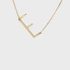 14k Yellow Gold Sideways E Necklace 360 view