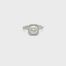2.67ct Cushion Cut Platinum Halo Diamond Engagement Ring