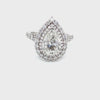 18k white gold pear diamond ring 1.10cts 360 view