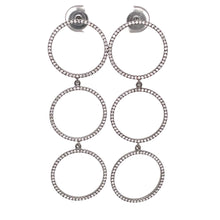 14k triple hoop tiered diamond earrings 360 video view